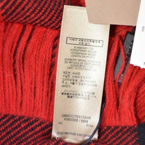 NWT BURBERRY HALF MEGA CHECK WOOL FRINGE SCARF - Picture 3 of 9